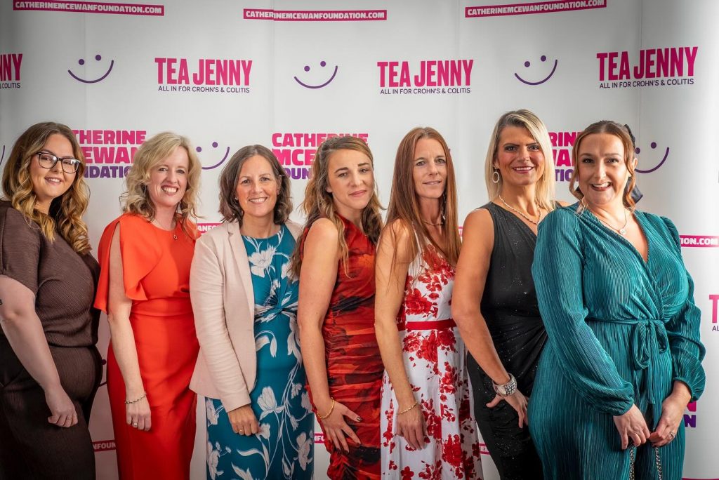 4 of the Property Response 24 Management Team with friends dressed up for the Catherine McEwan Foundation's 2025 Tea Jenny